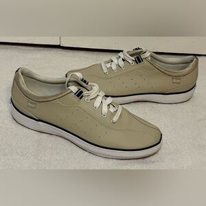 Keds Women's, Lori Ubal Leather Lace up Shoe, Stone, Size 7.5